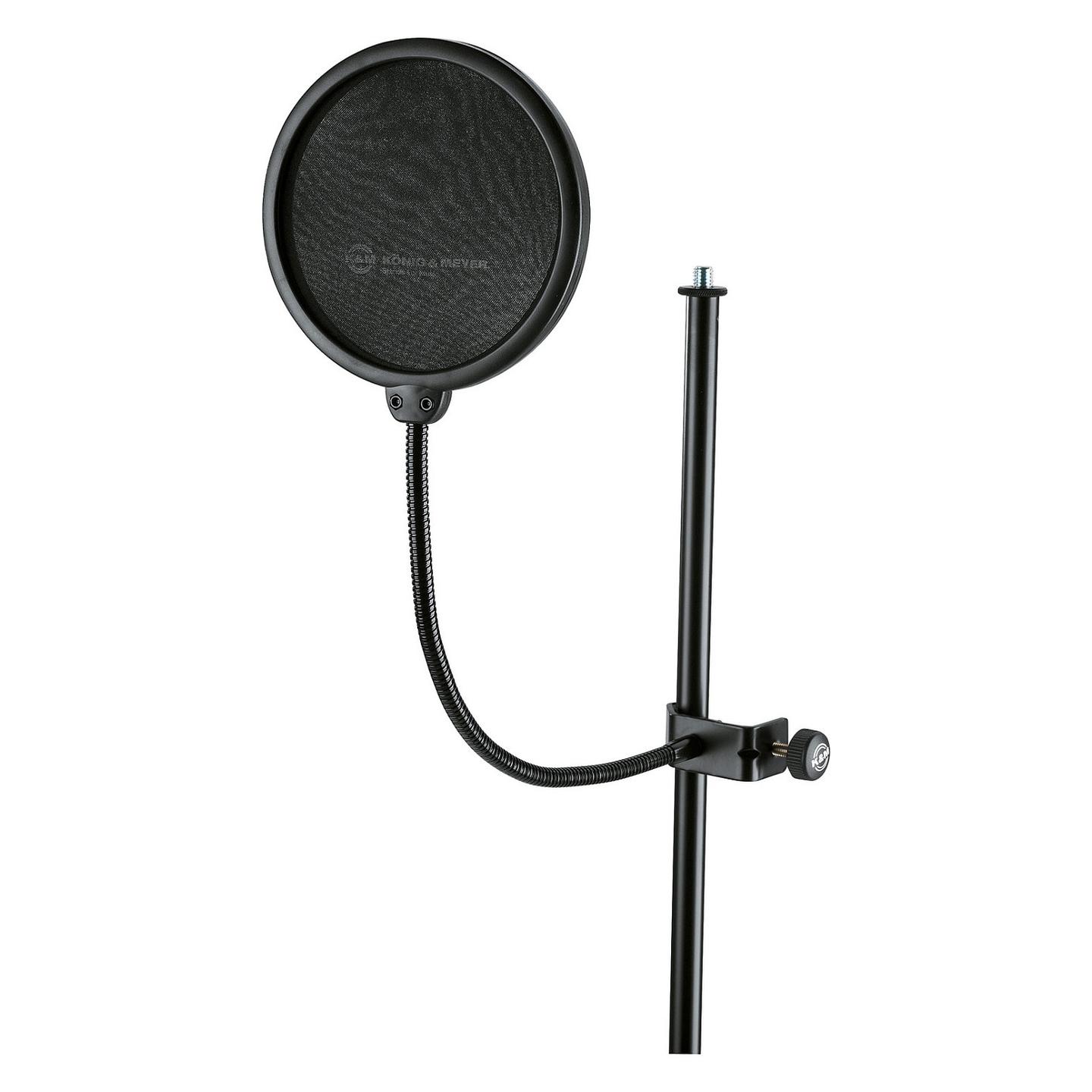 Aksesorë për Audio K&M 23956 Popkiller, Filtër Pop për Mikrofon, Ekran Nylon i Dyfishtë, Ø130mm – Zezë