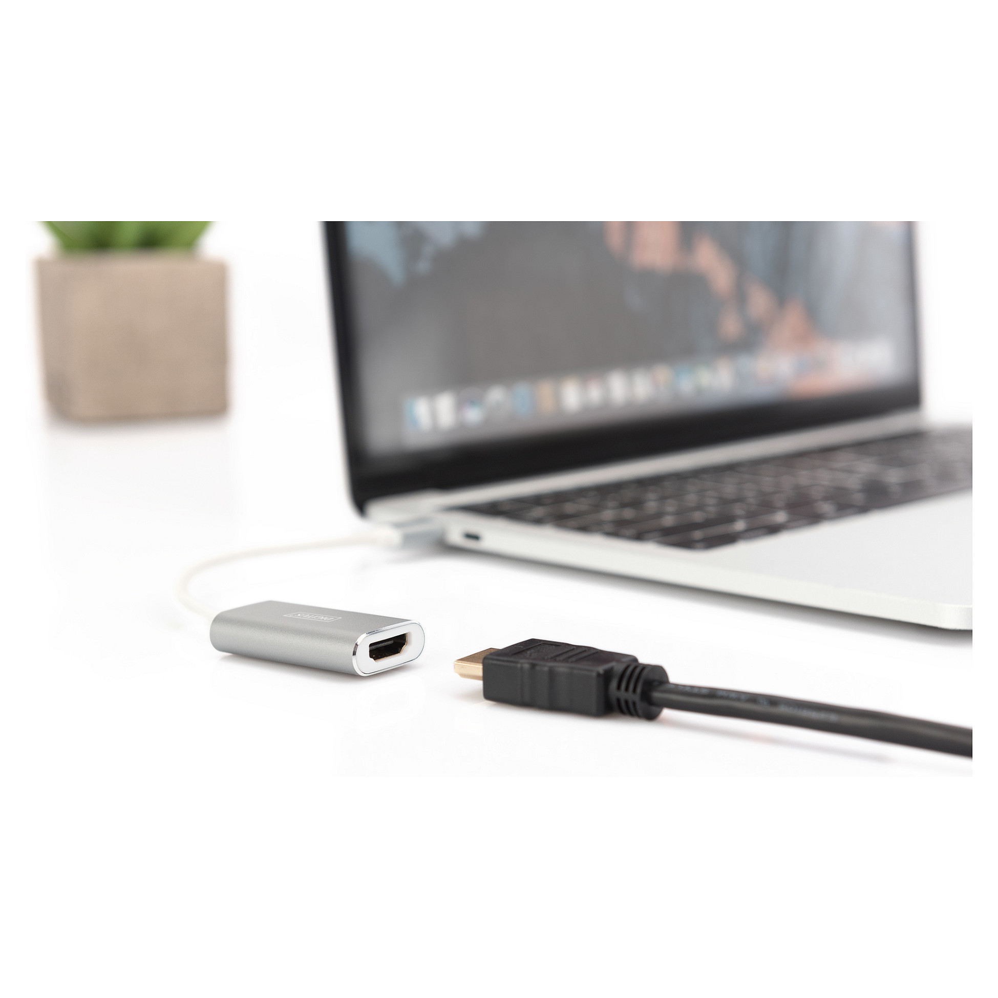 Adapter USB 3.0/C DIGITUS → HDMI 4K / AG9310 - Argjend / Bardhë - 4
