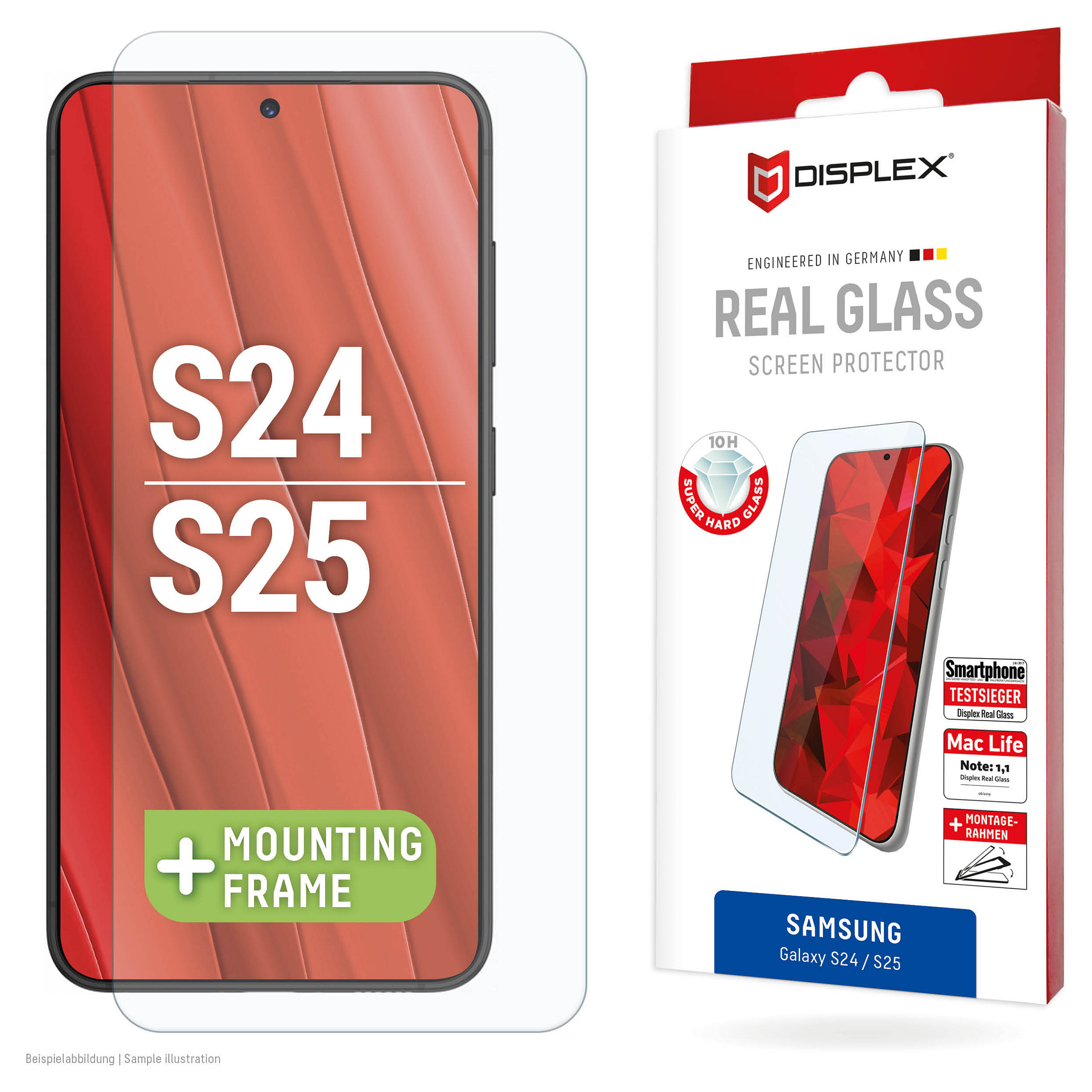 Mbrojtëse për ekran Displex 01895 / Samsung Galaxy S24 / Galaxy S25 / Xham Tempered Glass 10H – Transparente