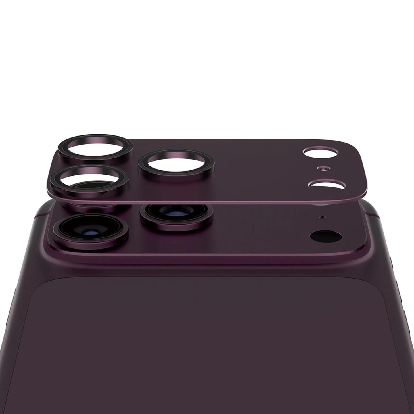 Mbrojtës për Kamera PanzerGlass Fender, për iPhone 18 Pro, Alumini, Dark Cherry - Kuqe e errët