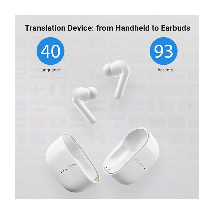Kufje pa kabllo Timekettle M3 Translator / Bluetooth 5.2 / ANC / Mikrofon / 25 orë / USB-C - Bardhë - 6