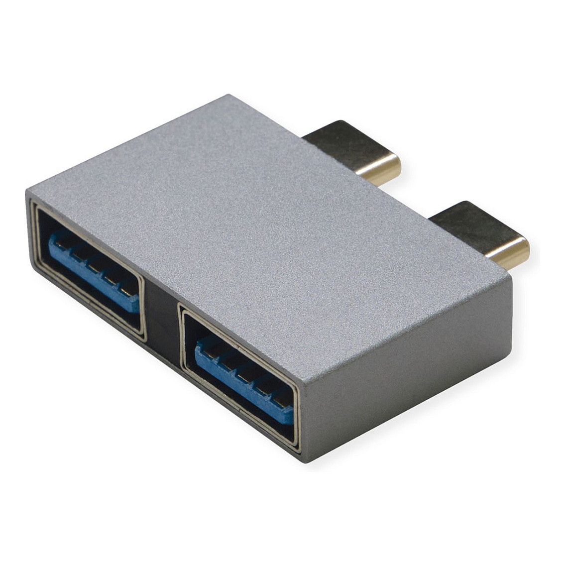 Adapter ROLINE 12.03.2947 / 2x USB-C në 2x USB-A / USB 3.2 Gen 2 / 10Gbps – Argjend