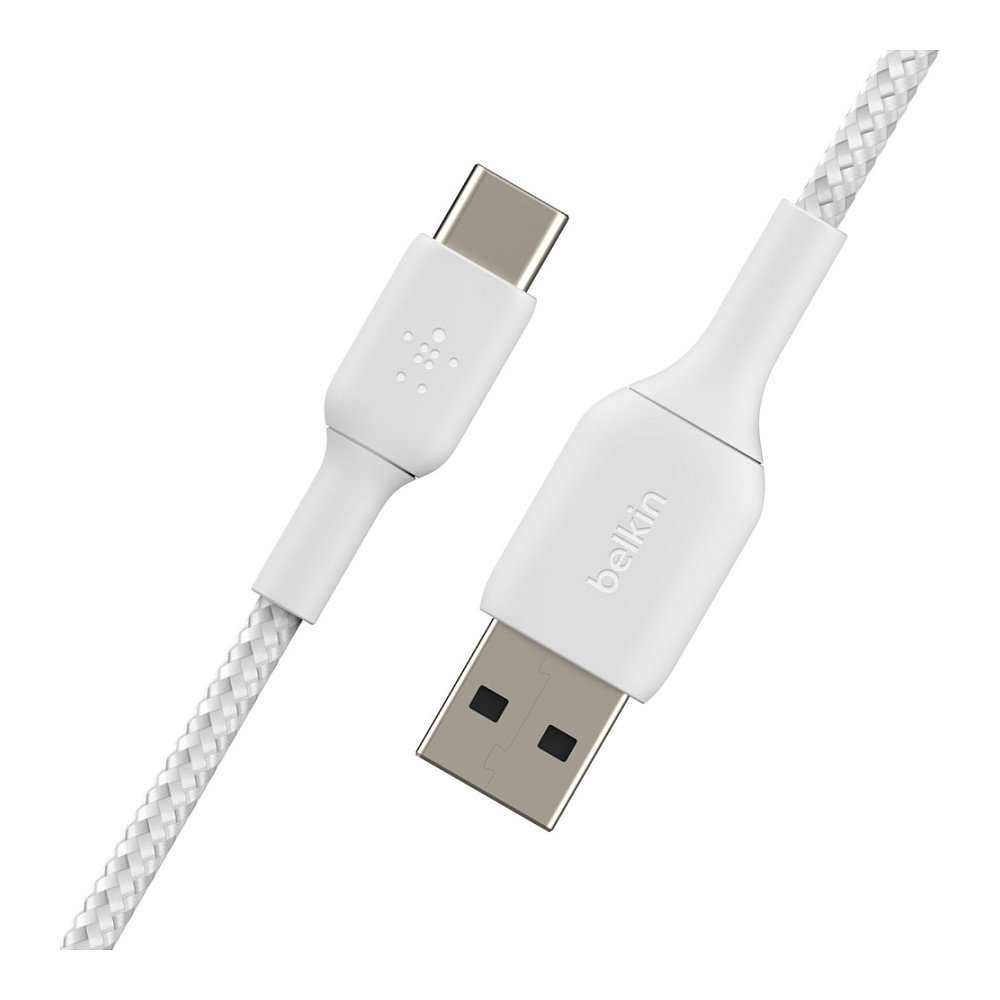 Kabllo USB Belkin USB-C to USB-A Cable / Braided / 2m – Bardhë - 3