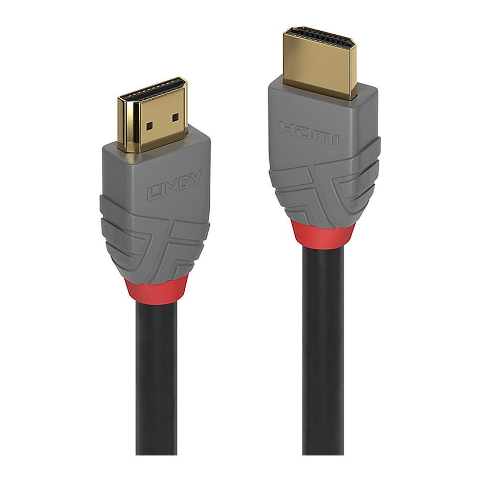 Kabllo HDMI Lindy 36961 / HDMI në HDMI / 0.5m / HDMI 2.0 / 4K 60Hz / High Speed - Zezë/Gri