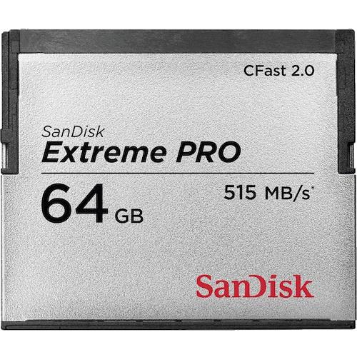 Kartë Memorie SanDisk Extreme PRO / 64GB / CFast 2.0 / VPG-130 / deri 525MB/s Lexim / deri 430MB/s Shkrim / 4K - Argjendtë