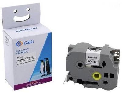 Shirit për Printer G&G BB-B-G-261 / Kompatibil me Brother TZe-261 / I Laminuar / 36 mm × 8 m / Bardhë