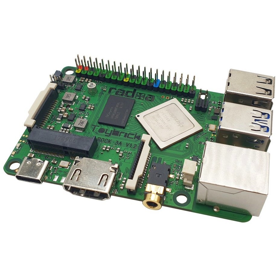 ALLNET Radxa ROCK 3A RK3568 Single Board Computer – 2GB RAM Cortex-A55 2GHz Mali-G52 4K HDMI IoT SBC - 1