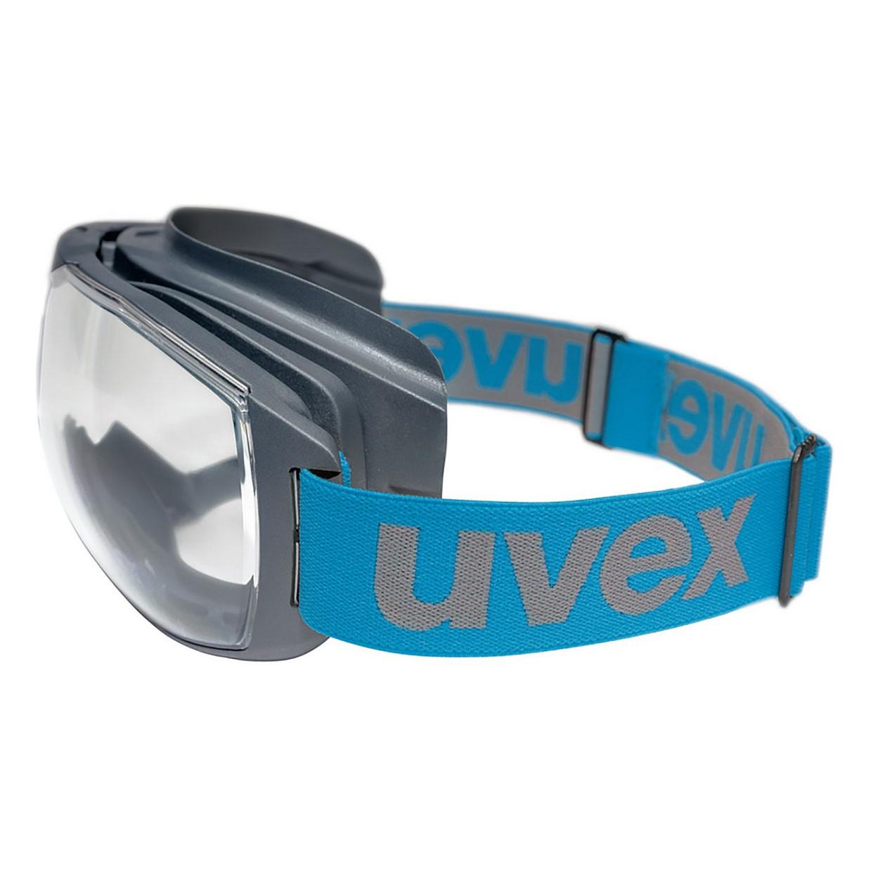 Syze Mbrojtëse Uvex Megasonic 9320265, Xham Polikarbonat Transparent, UV400, Anti-Mjegull - Hiri/Blu - 3