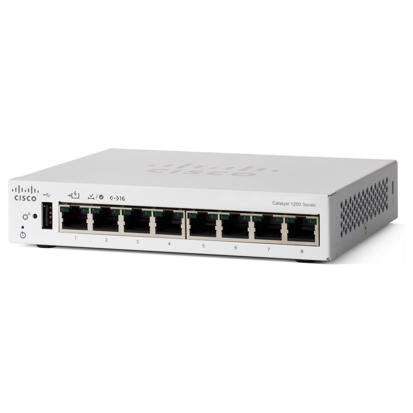 Switch Cisco Catalyst C1200-8T-D, 8x Gigabit Ethernet RJ45, Layer 3 Managed, Switching Capacity 16Gbps, PoE 67W, Desktop - Bardhë