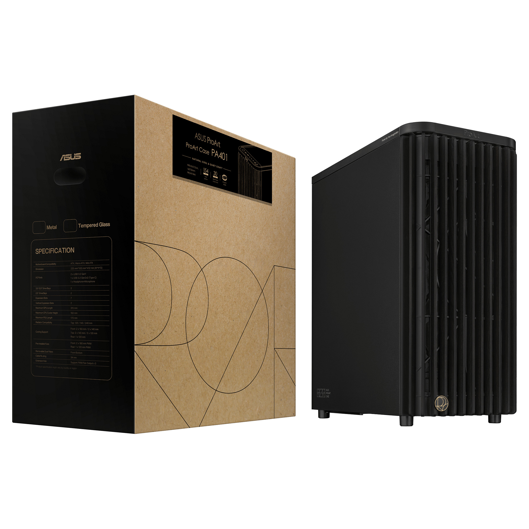 Kasë Asus ProArt PA401 Wood Metal PWM -Zezë - 20
