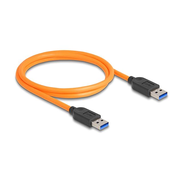 Kabllo USB DeLOCK 87962, USB-A në USB-A, USB 5 Gbps, për fotografim tethered, 1 m - Portokalli - 2