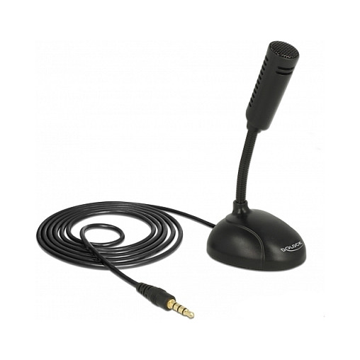 Mikrofon Delock Condenser / Smartphone & Tablet / Gooseneck + 3.5mm 4‑Pin Jack + 3.5mm Jack- Zezë - 1