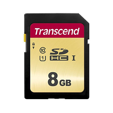 Kartë Memorie SD CARD 8GB Transcend SDHC SDC500S 95/60 MB/s - 1