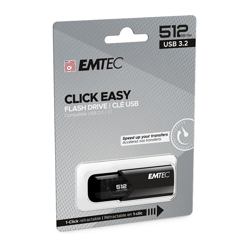 USB Flash Drive Emtec B110 Click Easy 3.2 / ECMMD512GB113 / 512GB / USB 3.2 Gen 2 / Slide - Zezë - 1