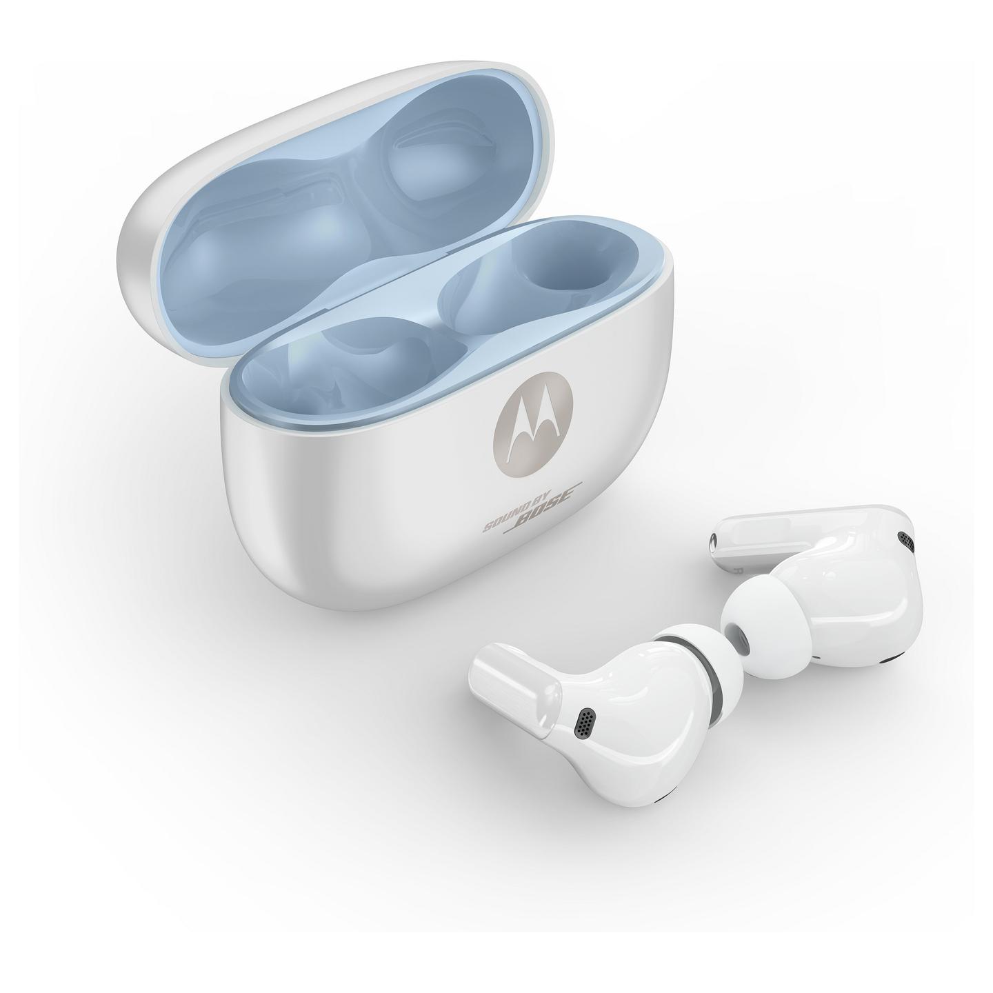 Kufje pa kabllo Motorola moto buds 2 plus / Sound by Bose / 11 mm + Knowles / Bluetooth 6.0 / ANC / LHDC4 + LHDC5 / 40 orë - Bardhë - 11
