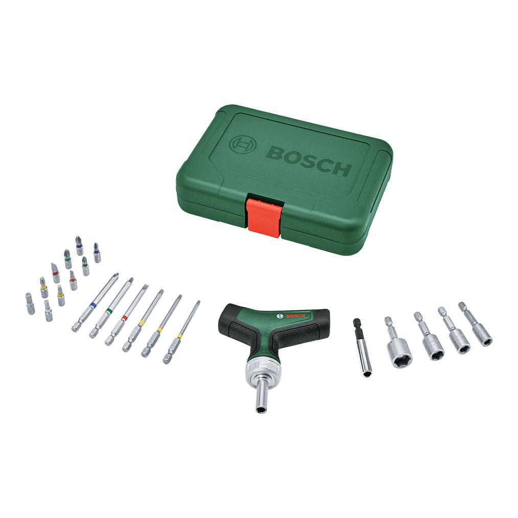 Set Kaçavidë me Mekanizëm Ratchet Bosch 1 600 A02 Z9T, 22 Pjesë, T-Dorezë, Mbajtëse Magnetike - Zezë/Gjelbër - 3