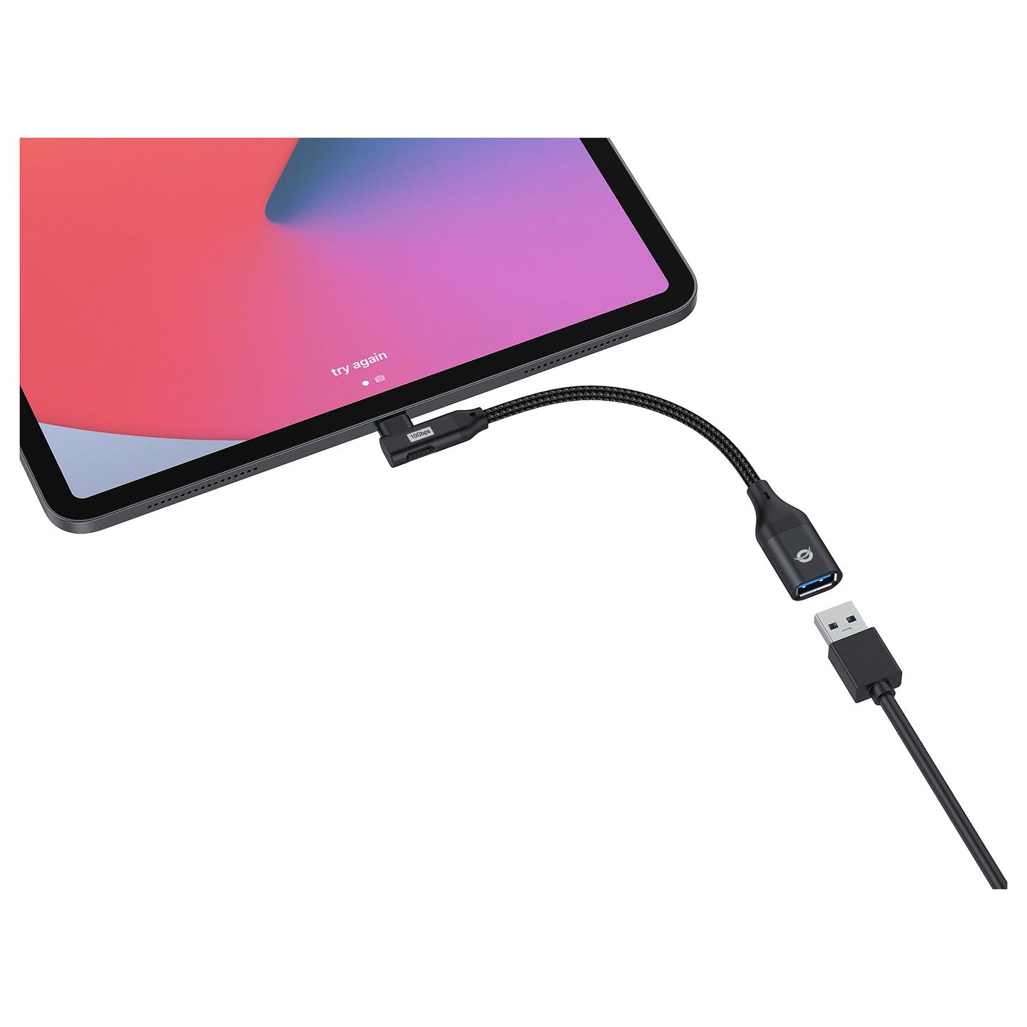 Adapter Conceptronic ABBY19B, USB-C Mashkull në USB-A Femër, USB 3.2 Gen 2, 10Gbps, 0.15m, 90° - Zezë - 5