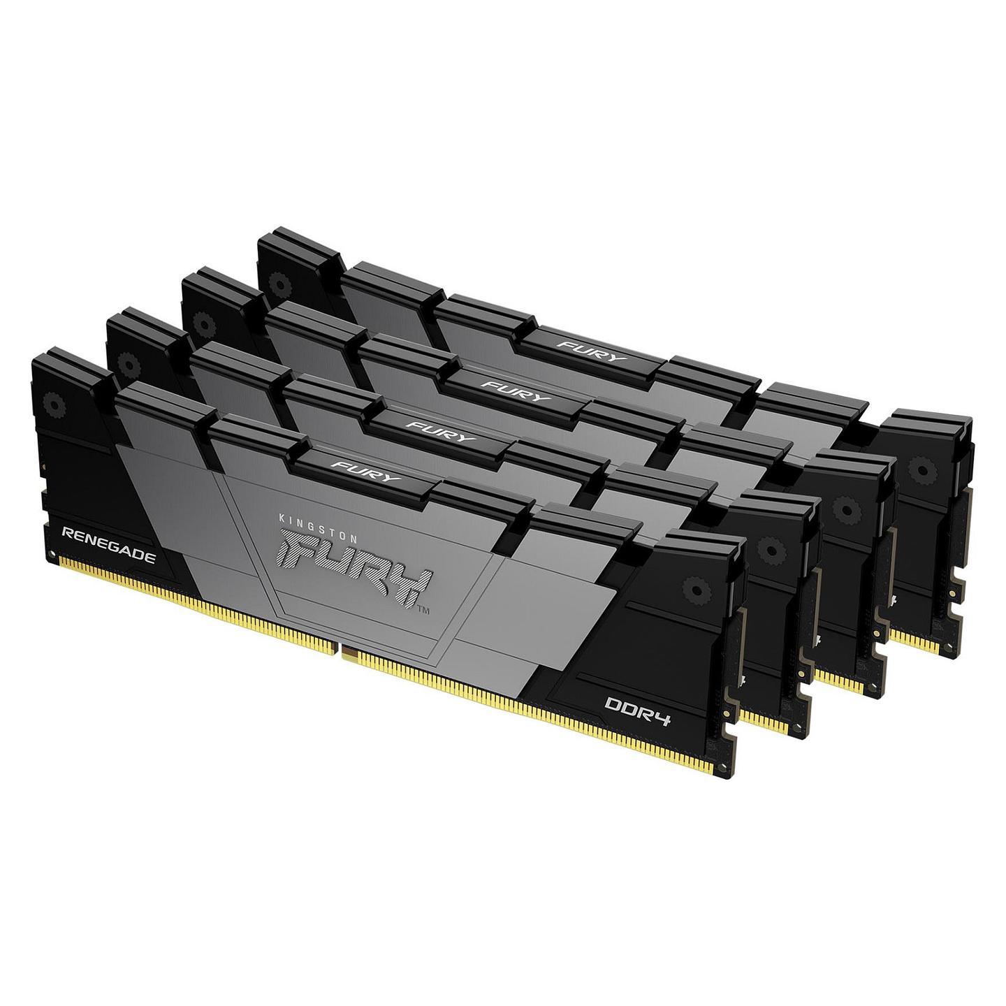 RAM Memorie DDR4 Kingston FURY Renegade, 64GB (4x16GB), DIMM, 3600MHz, CL16 - Zezë/Hiri