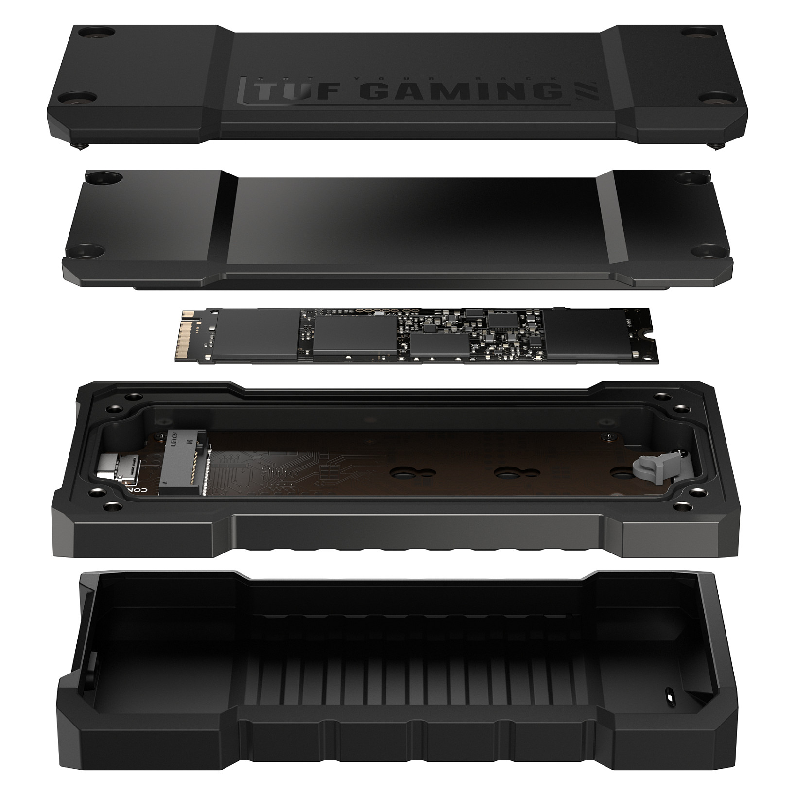 Këllëf për SSD M.2 ASUS TUF Gaming A2 / PCIe / SATA / 20Gbps / 4TB - Zezë - 16