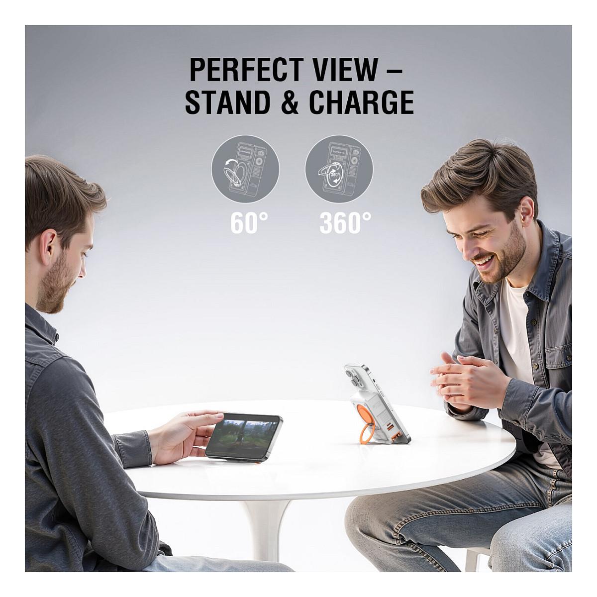 PowerBank 4smarts 6in1 Hybrid Charger / 10000mAh / USB-C 20W / USB-A 22.5W / Qi 15W - Bardhë - 10