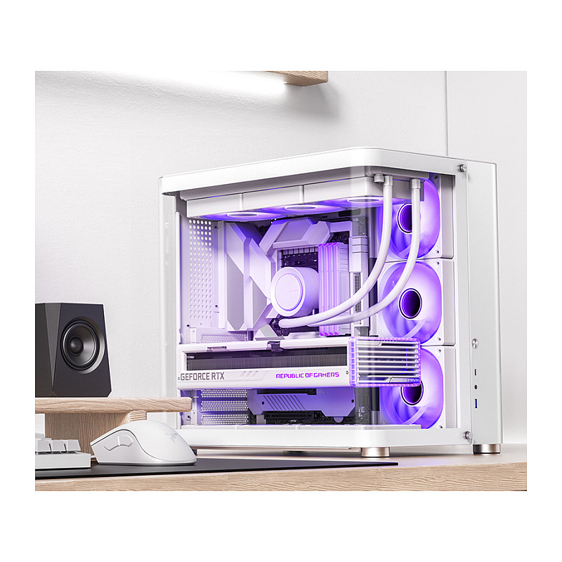 Kasë PC Jonsbo TK-2 2.0 / Midi Tower / ATX / Tempered Glass - Bardhë - 5