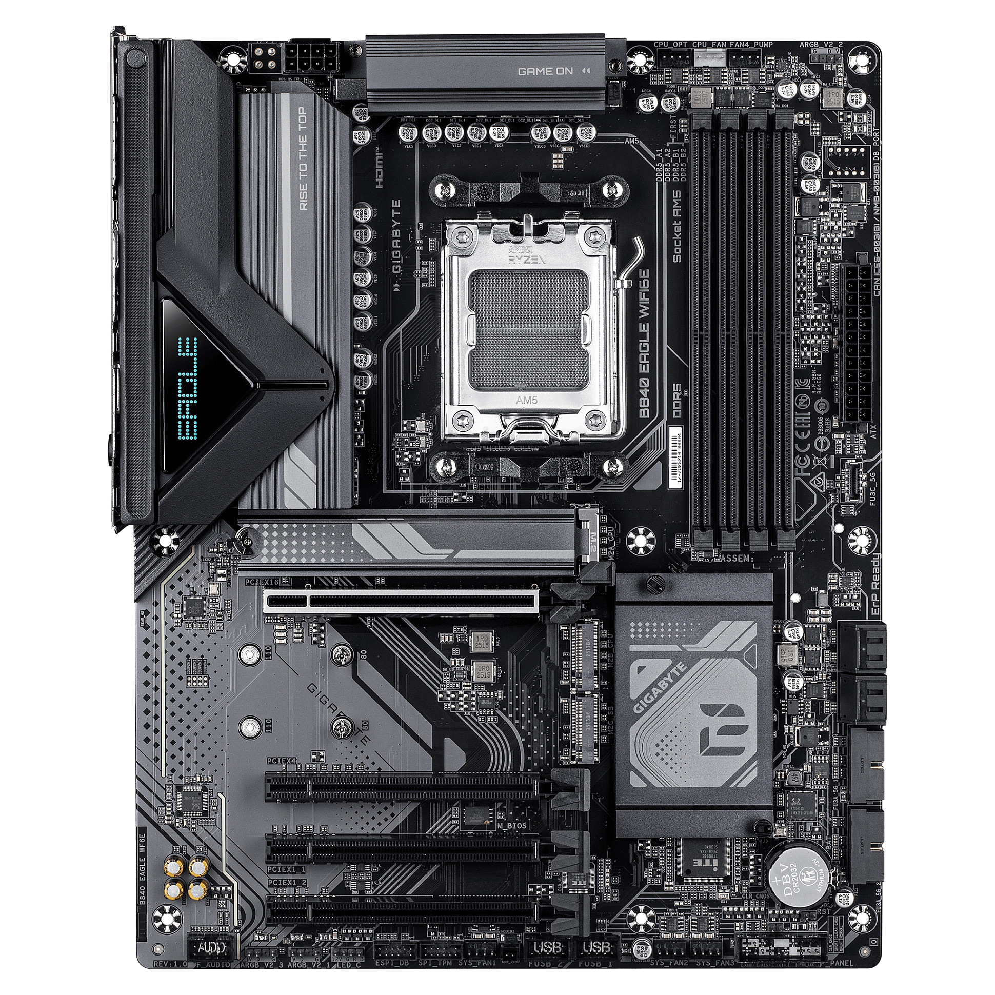 Pllakë Amë AMD AM5 Gigabyte GA-B840 EAGLE WF6E / DDR5 / HDMI+DP - 2