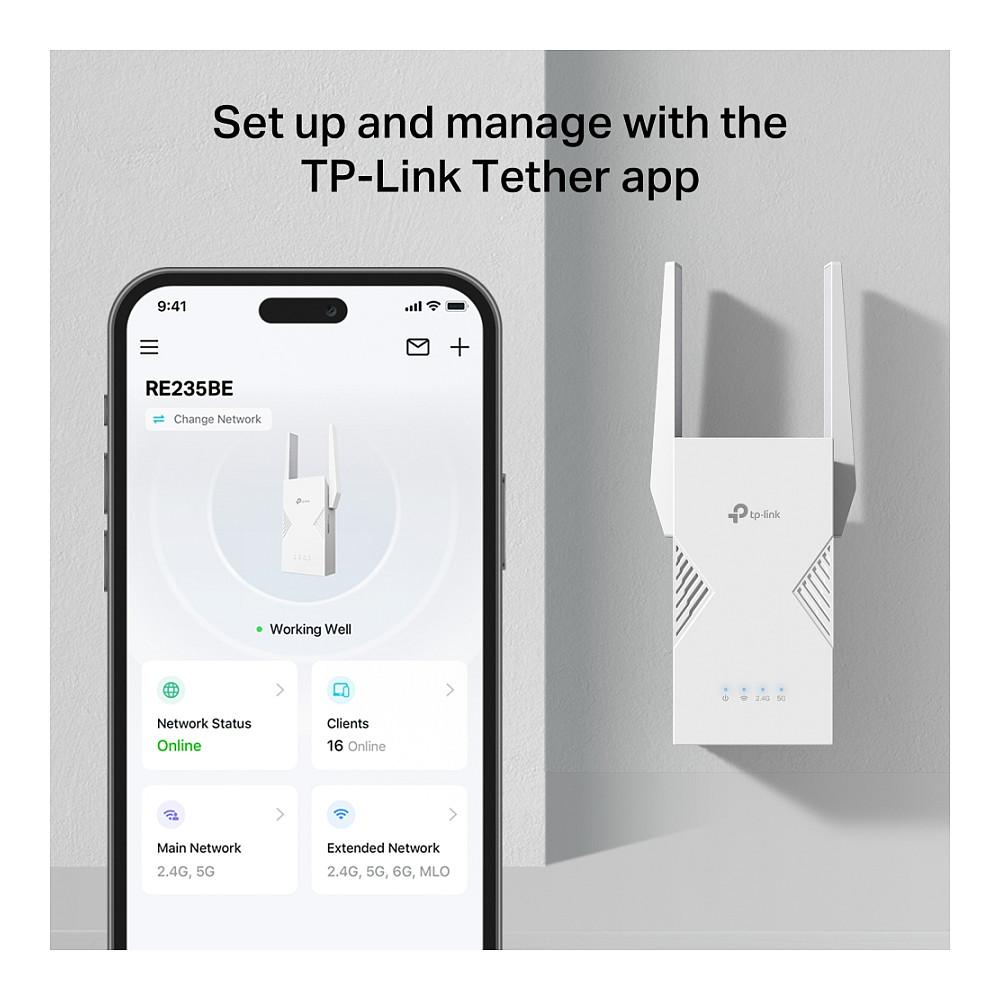 TP-Link RE235BE BE3600 Wi-Fi 7 Dual-Band Range Extender 3.6Gbps / 2.5GbE – Bardhë - 6