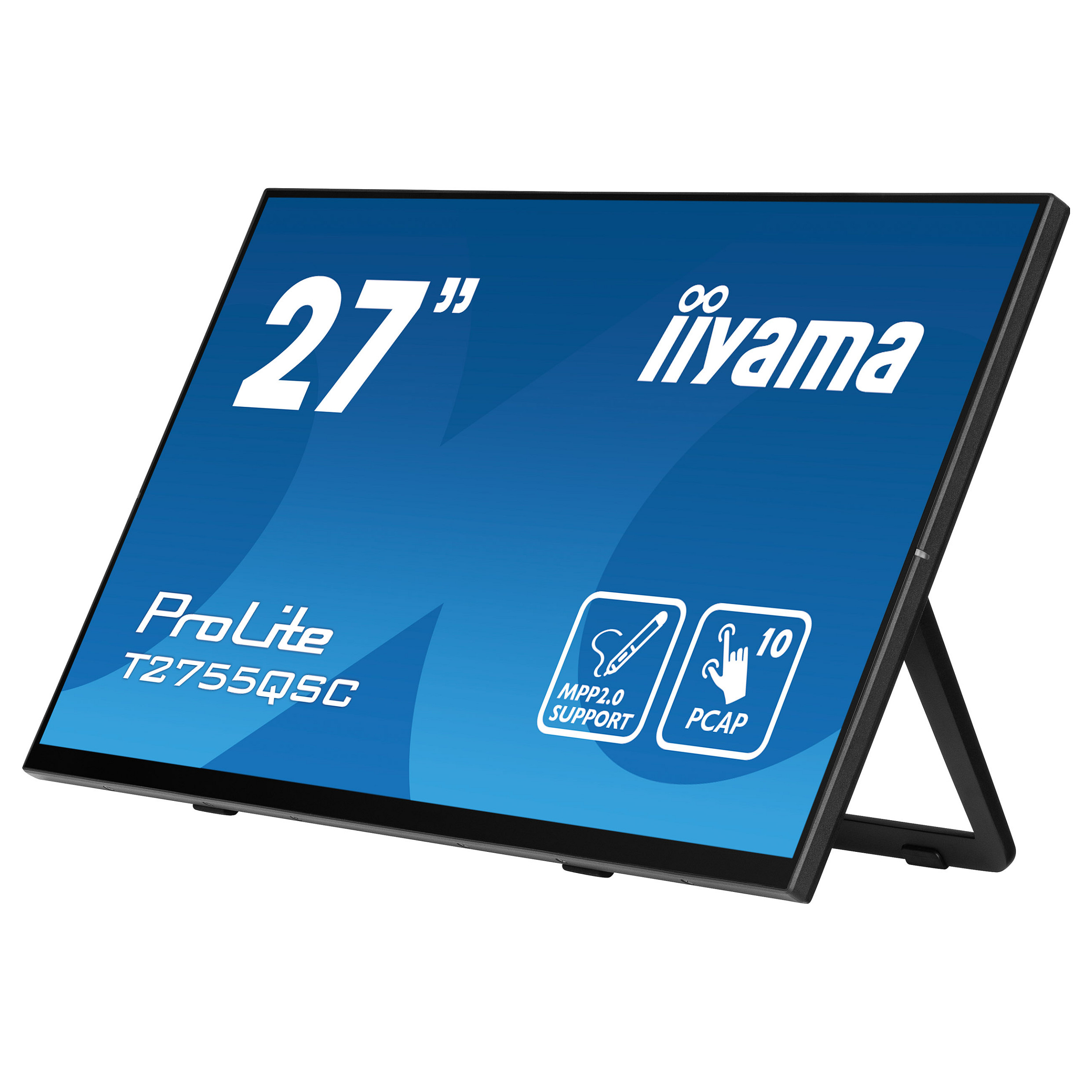 Monitor IIYAMA T2755QSC-B1 / 27" / Quad HD IPS / LCD / Touchscreen / 75 Hz / 5 ms / HDMI+USB+DP+HDCP - Zezë - 2