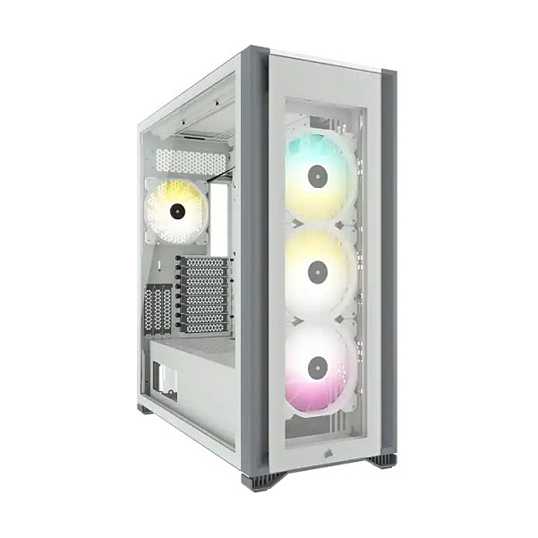 Kasë Corsair iCue 7000X RGB White Full Tower Gaming Case with Glass Side Window – Bardhë - 1