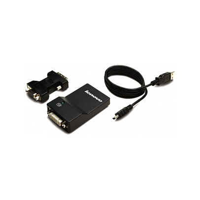 Adapter Lenovo USB 3.0 to DVI/VGA Monitor – Digital / Display / Video 0.7 m – Zezë - 2