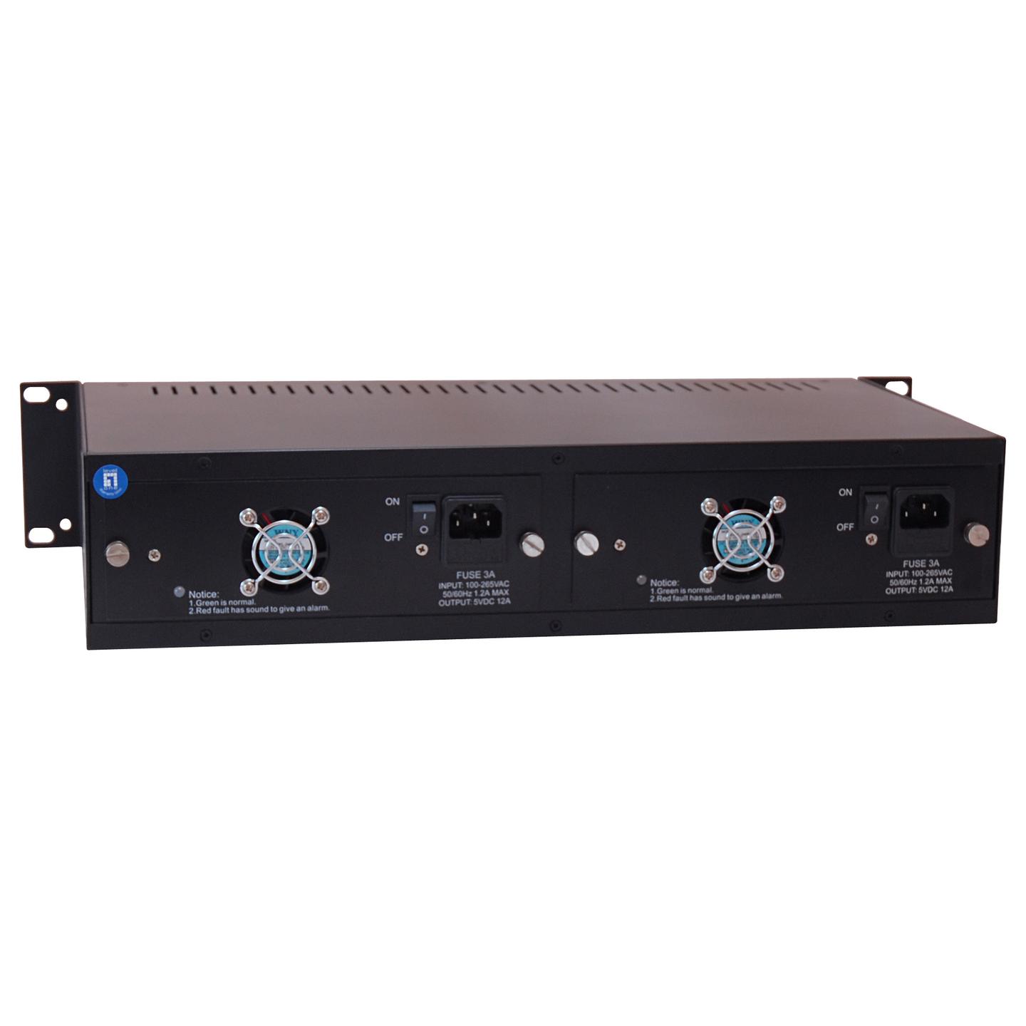 Chassis për konvertues mediash LevelOne CVH-2000, 14 slote, Rack 19" - Zezë - 2