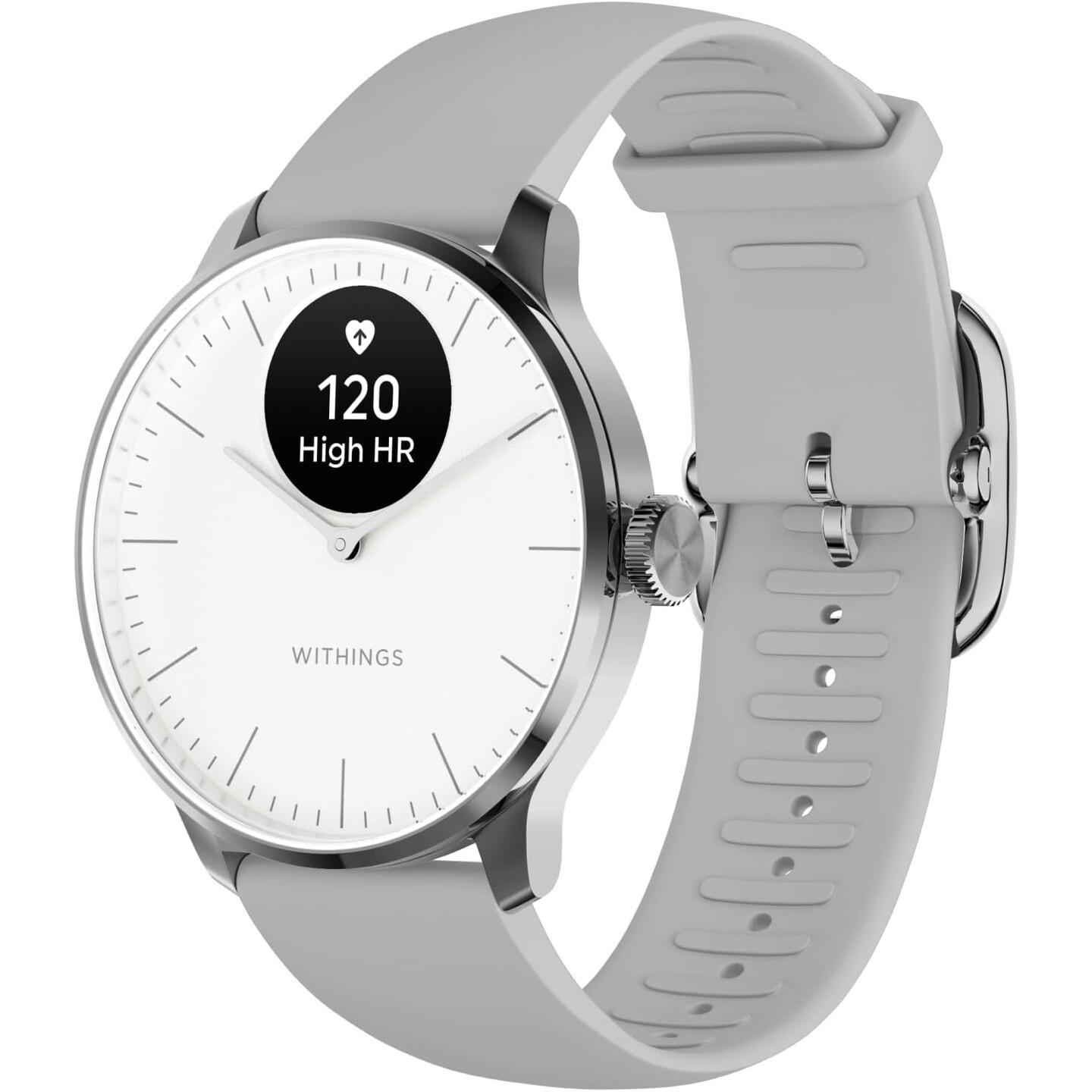 Orë e mençur hibride Withings ScanWatch Light, 37 mm, OLED, Bluetooth LE, Monitorim Shëndeti - Bardhë
