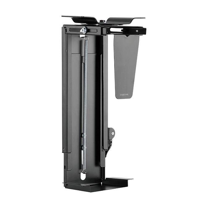 Mbajtëse për CPU LogiLink EO0030 , e rregullueshme , nën tavolinë , Easy-Locking , rrotullim 360° , deri 10kg , 300–510mm , 88–203mm - Zezë