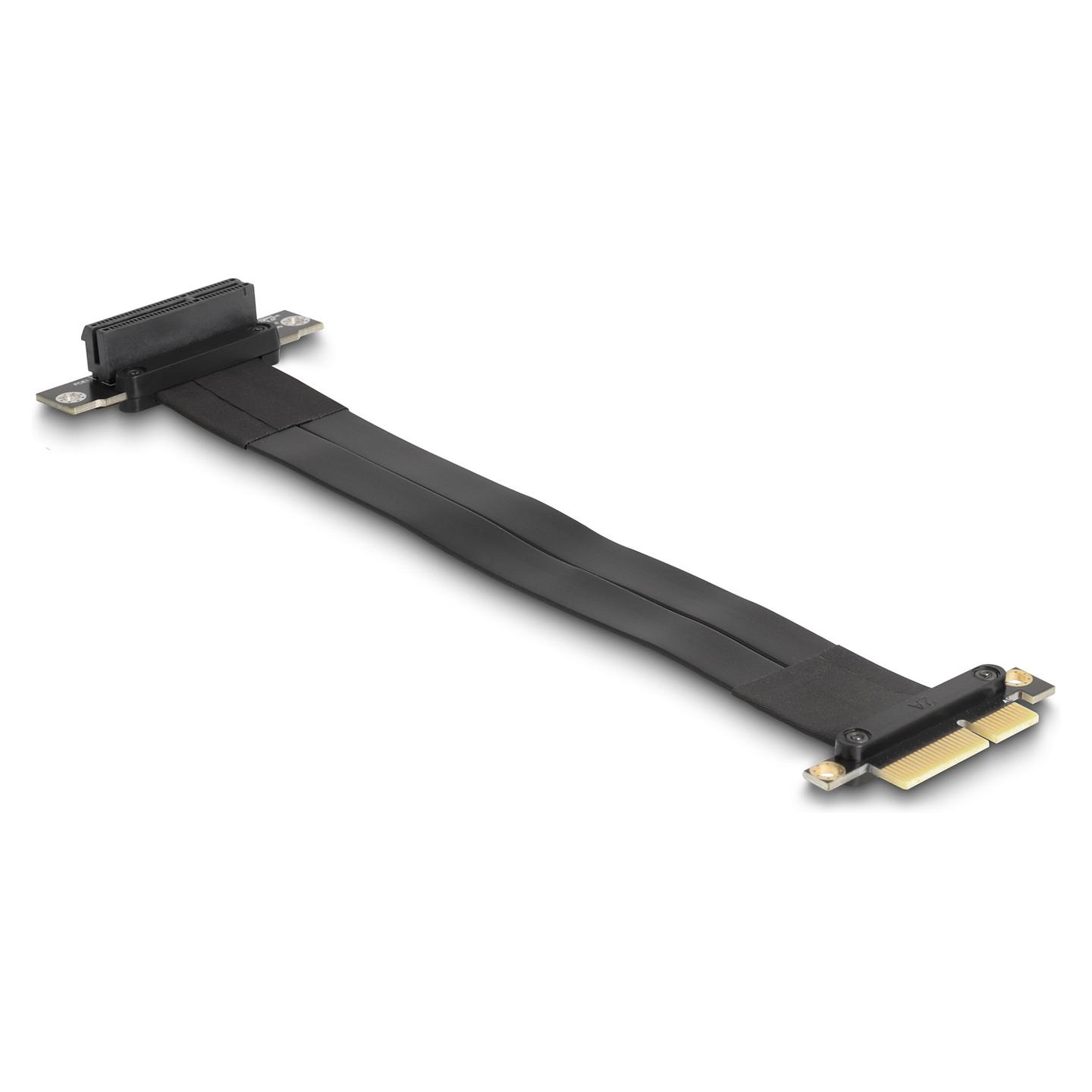 Kartë Riser Delock 88025, PCI Express 3.0 x4 në x4, 90° Djathtas, Kabllo 30cm - Zezë - 2