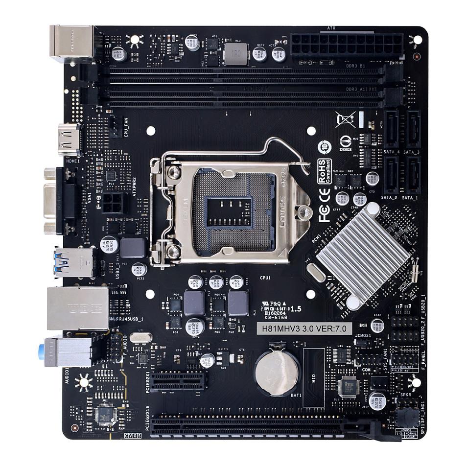 Pllakë Amë Biostar H81MHV3 3.0 / Intel LGA1150 / DDR3 / Micro-ATX / 1GbE LAN - 1