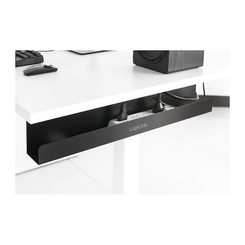 Mbajtëse për Monitor LogiLink Cable Management Tray for Under-Desk Mounting 600 × 76 × 114mm - Zezë - 7