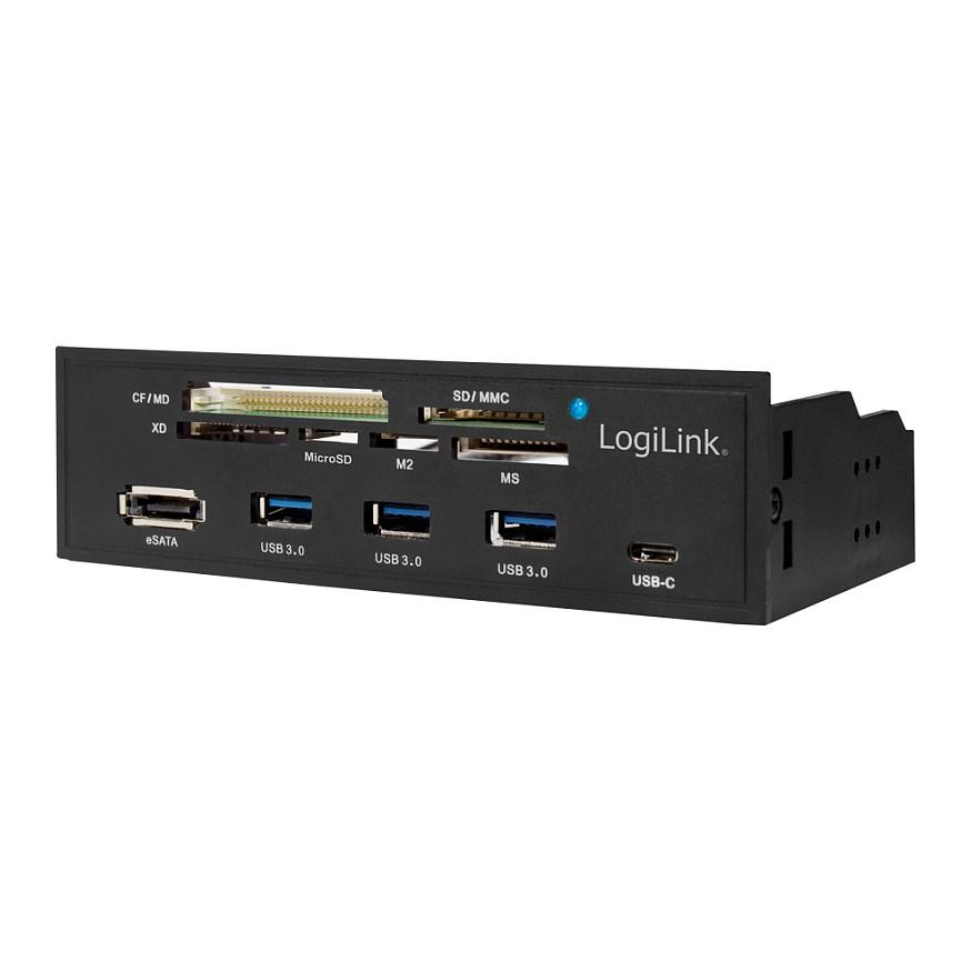 Splitter USB LogiLink UA0341 / 5.25" / 6x Card Reader / 3x USB-A + USB-C / eSATA / USB 3.2 Gen 1 / 5 Gbit/s - Zezë