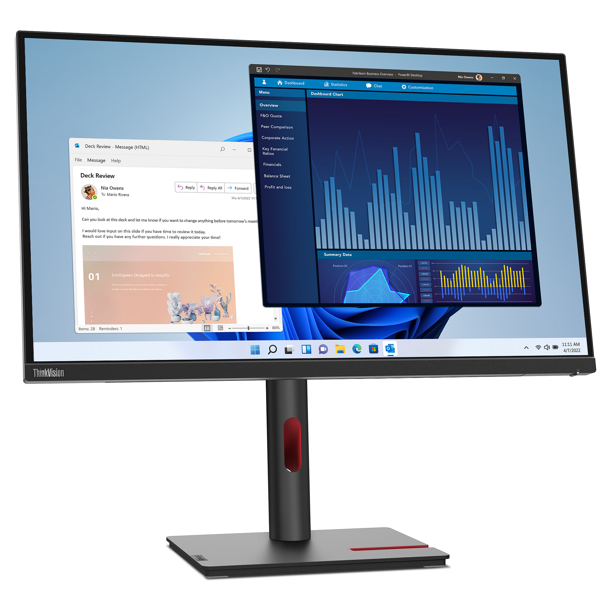 Monitor Lenovo ThinkVision T27p-30 / 27" 4K UHD / HDMI + DP +USB-C / e zezë - 3