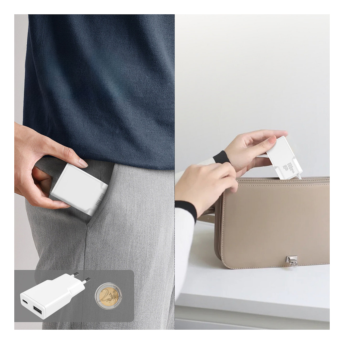 4smarts PDPlug Slim Duos / 30W / USB-C USB-A / i bardhë - 4