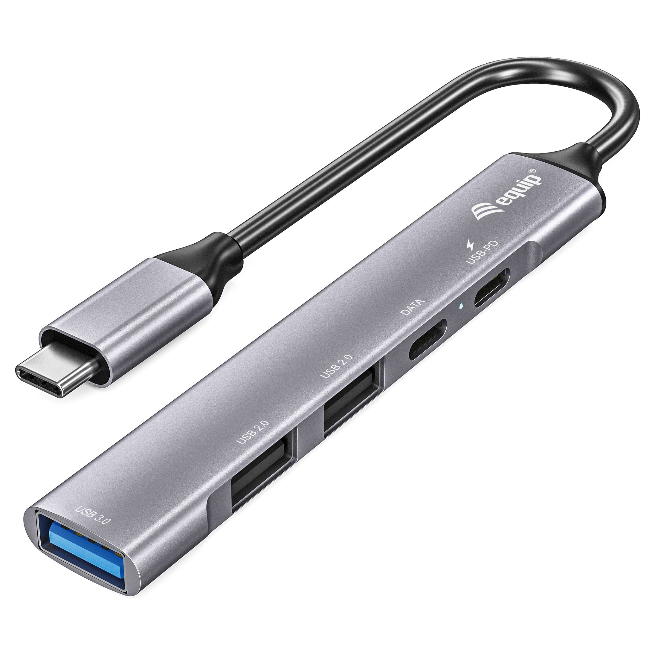 Docking Station Equip / USB‑C -> 1×USB‑C + 1×USB 3.0 + 2×USB 2.0 / 100W PD / 15cm - Zezë/Gri - 1