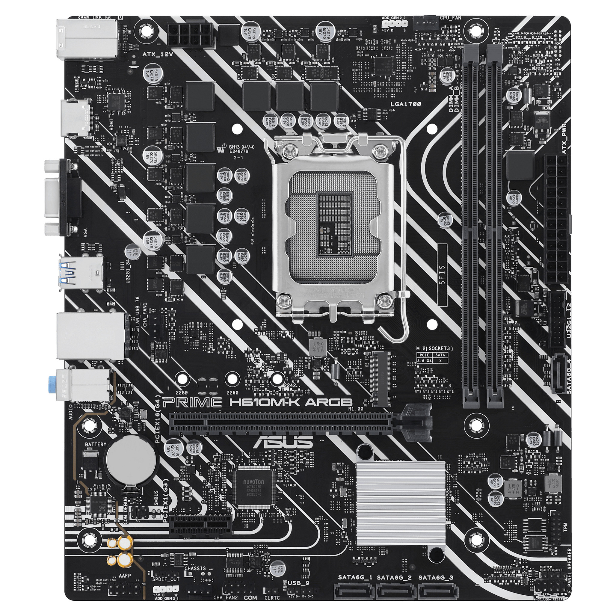 Pllakë Amë MB ASUS PRIME H610M-K ARGB, Intel 1700, DDR5, mATX - 2