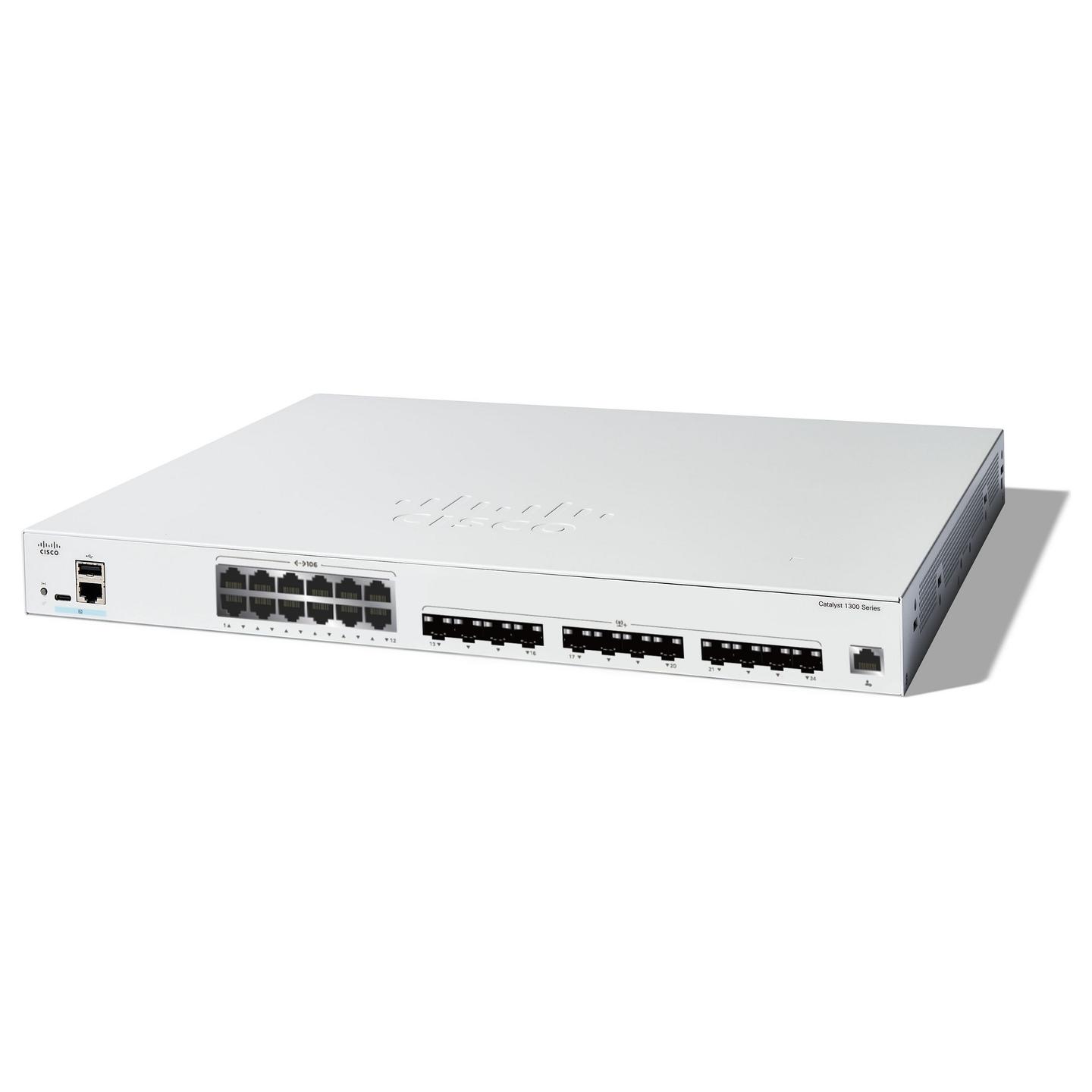 Switch Cisco Catalyst C1300-24XTS, 12x 10GbE RJ45, 12x 10GbE SFP+, Layer 3 Managed, Switching Capacity 480Gbps, Rackmount 1U - Hiri