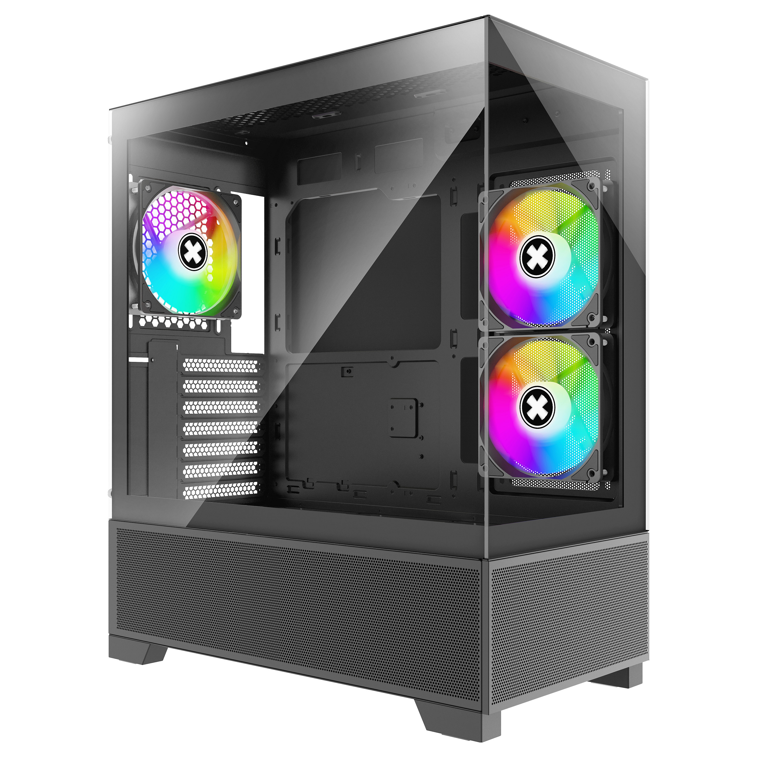 Kasë PC Xilence Beam / Midi Tower / ATX / 2x 120mm + 1x 120mm ARGB Fan / Tempered Glass - Zezë