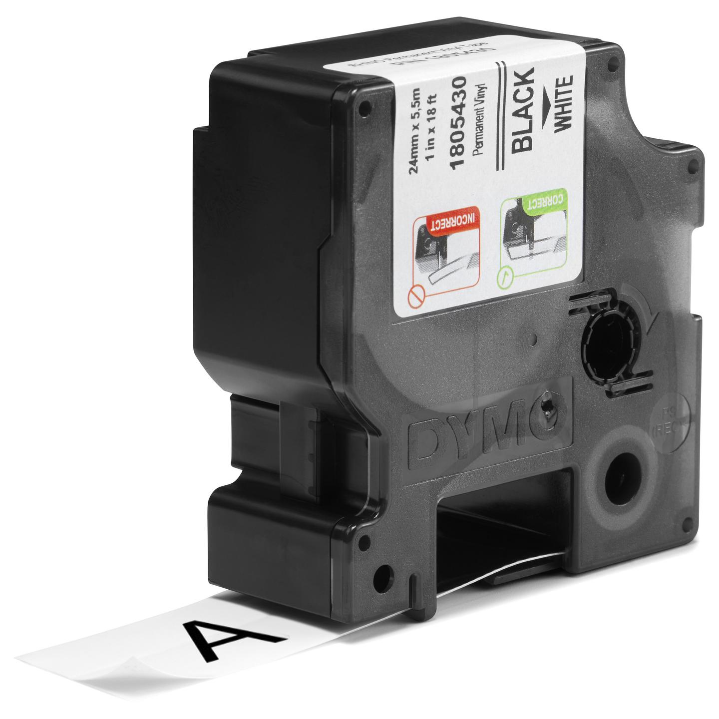 Shirit për Printer DYMO Rhino / 24 mm × 5.5 m - Zezë mbi Bardhë - 4