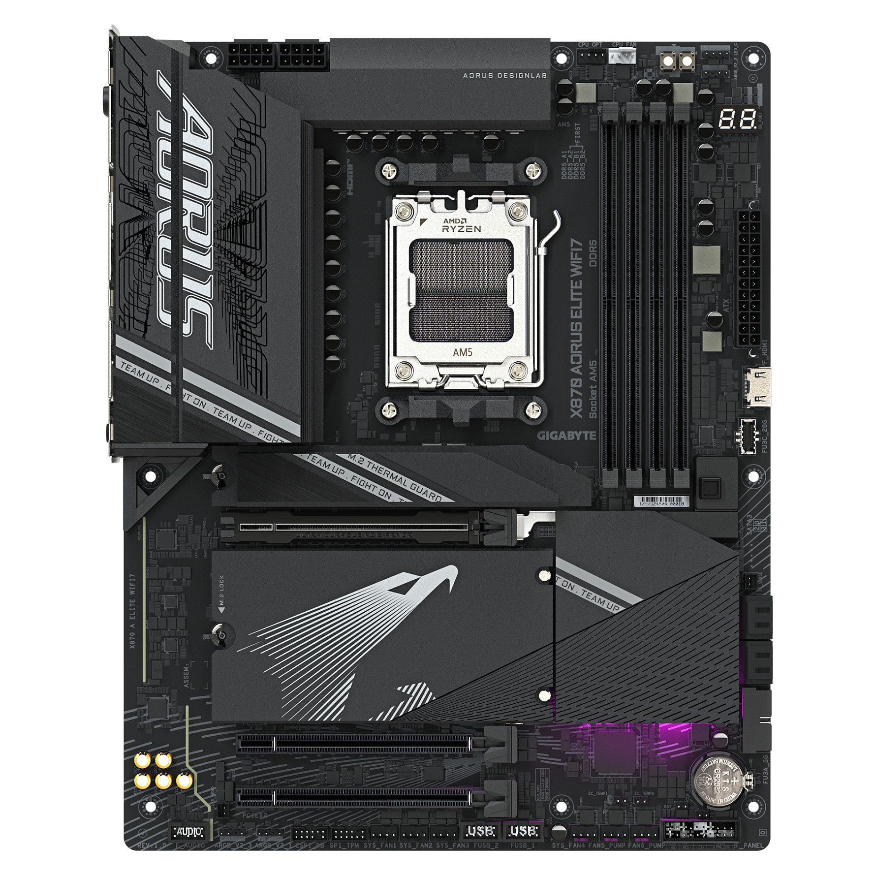 Pllakë Amë MB Intel Gigabyte X870 Aorus Elite Wifi7 / AM5 ATX / DDR5 / HDMI+DP - 2