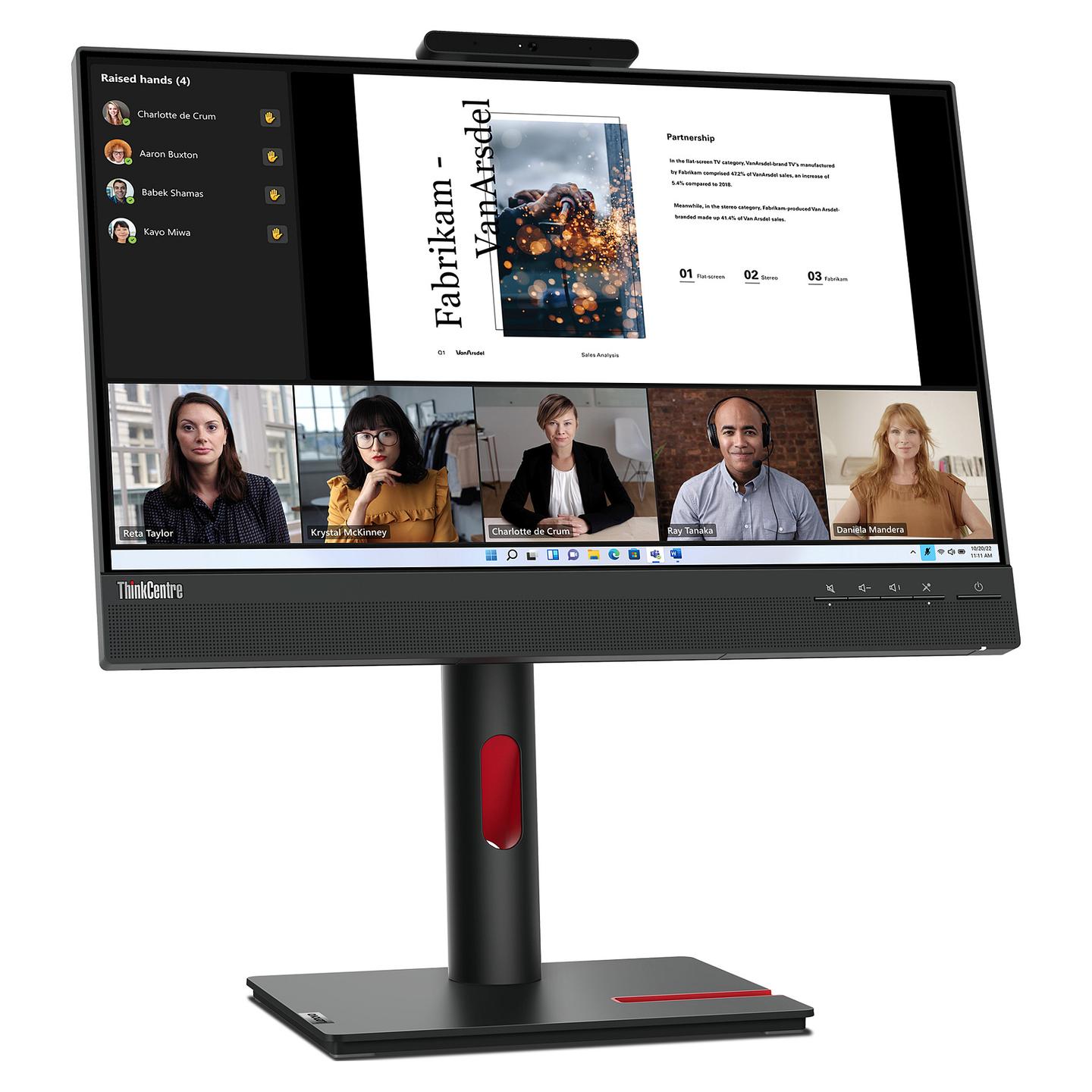 Monitor Lenovo ThinkCentre TIO-22 Gen5 / 21.5″ / FHD IPS Touch / 60 Hz / 4 ms / DP + HDMI + USB-C - Zezë - 4
