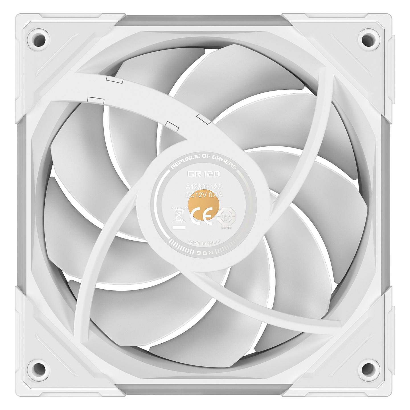 Ftohës për Kasë ASUS ROG Eurux GR120 ARGB, 120mm, PWM, 2600 RPM, 85 CFM, ARGB - Bardhë - 13