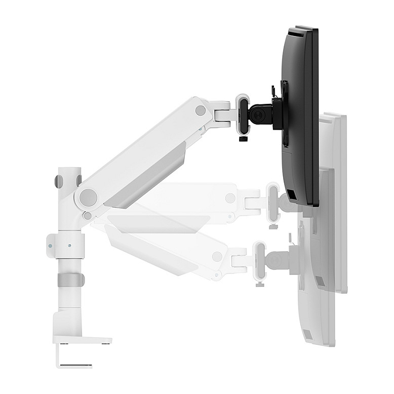 Mbajtëse për Monitor Neomounts / 2 Monitorë / 24"-34" / 11kg për Monitor / VESA 75x75-100x100 / Full Motion / Gas Spring / Tavolinë - Bardhë - 8