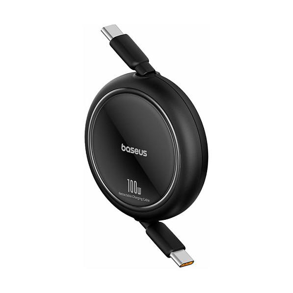 Kabllo USB Baseus Free2Draw Mini, USB-C, USB-C, 1m, 100W PD, Retraktuese - Zezë