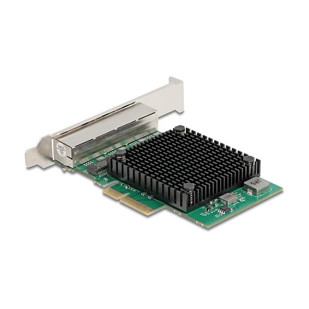 Karta të Rrjetit Delock 88601, PCI Express 2.1 x4, 4x 2.5 Gigabit LAN RJ45, 10/100/1000/2500Mbps, Realtek RTL8125B, Low Profile + Full Height - 2